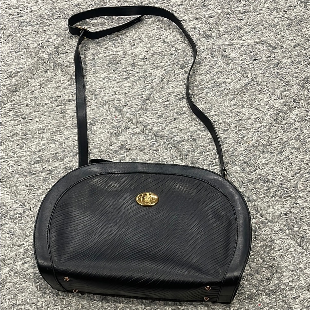 Vintage Black Crossbody Bag with Adjustable Strap